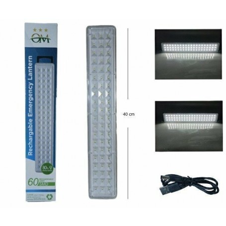 Luz De Emergencia Bateria Recargable 60 LEDs OM-660