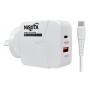 Cargador Carga Rapida 5V 3A 1 Puerto Usb + Puerto USB-C 20W Puerto PD Nisuta QC3.0 NS-FU53UQPC