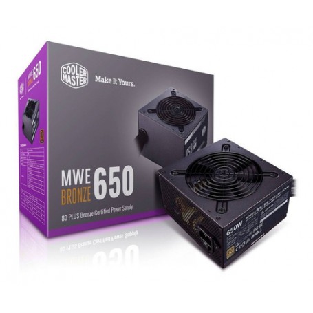 Fuente Pc Cooler Master 650W Reales MWE 80+ Bronze Certificada Gamer