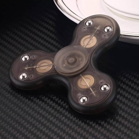 Fidget Spinner Hand Luz Led Multicolor Ultra Rapido Negro