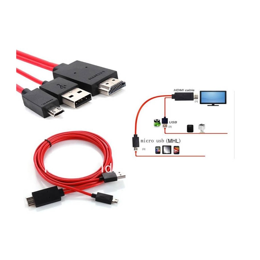 Mhl Adaptador De Cable Micro Usb A Hdmi Conversor De Vídeo