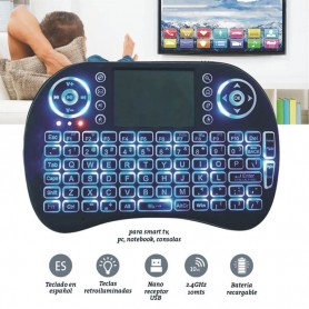 Mini Teclado Con Touchpad Kolke Ket-1107 Inalambrico Tv Smart Con Bateria Recargable