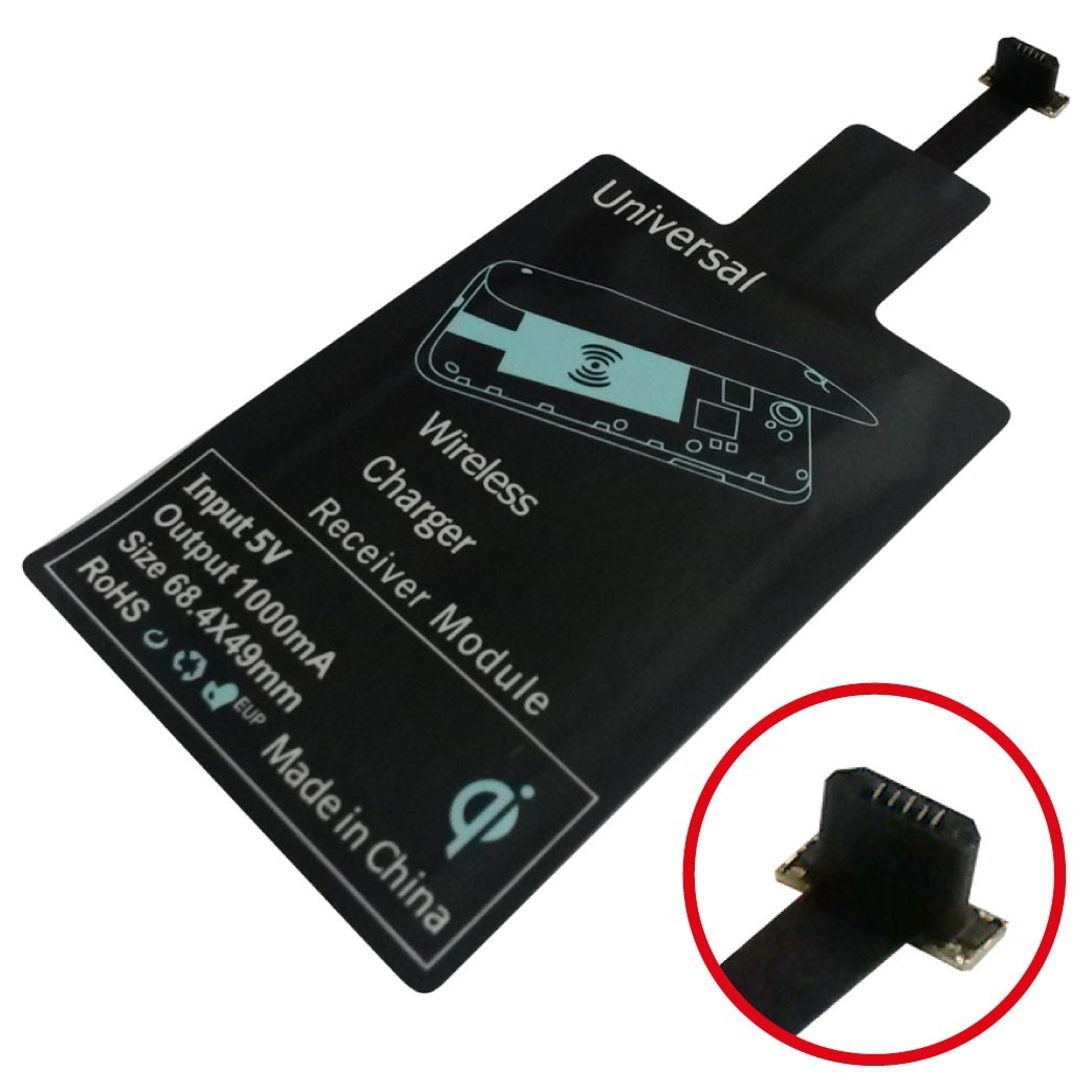 Adaptador Receptor Carga Inalámbrica Micro USB Tipo A Qi